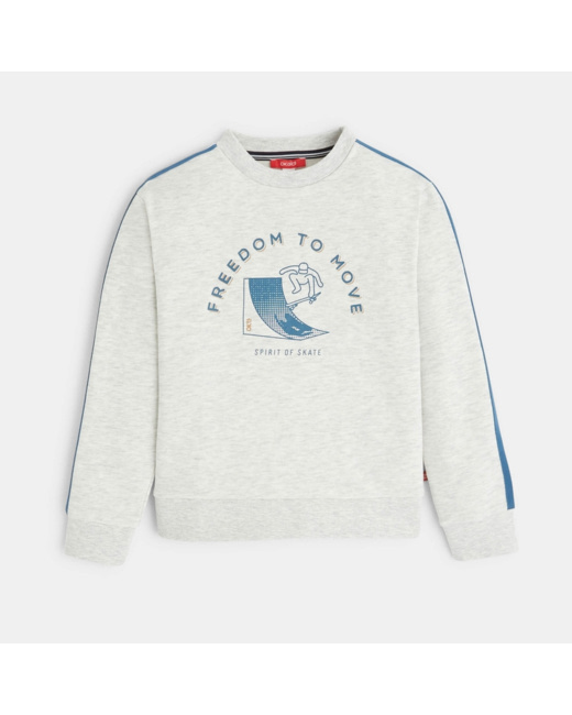 Sweat-shirt à message "Fair Play 96" gris garçon