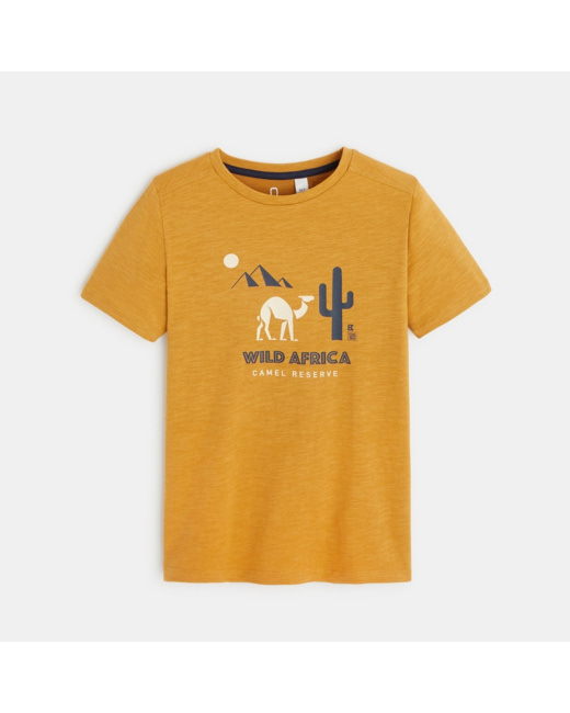 T-shirt coton flammé Afrique jaune garçon
