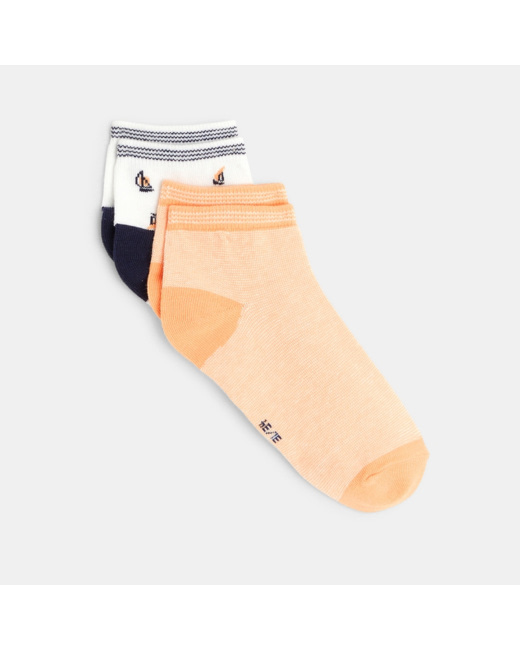 Socquettes fantaisie (lot de 2) orange garçon