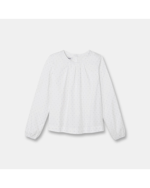 Blouse à pois blanche fille