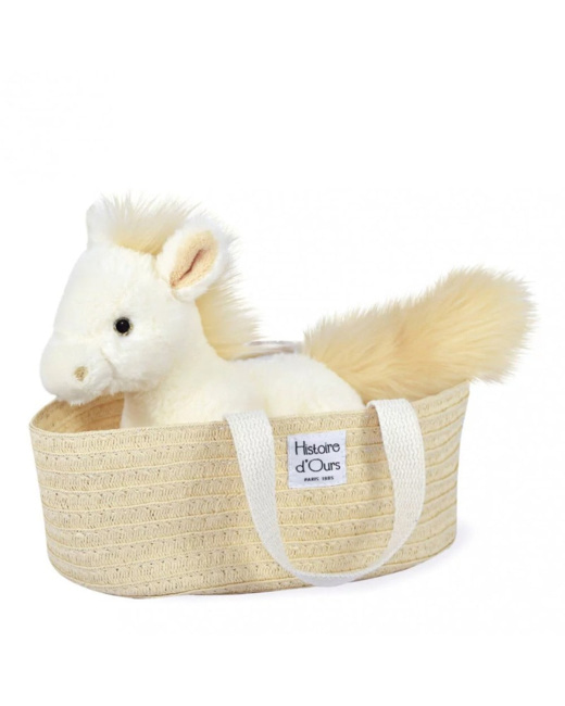 Peluche cheval avec son panier Palom
