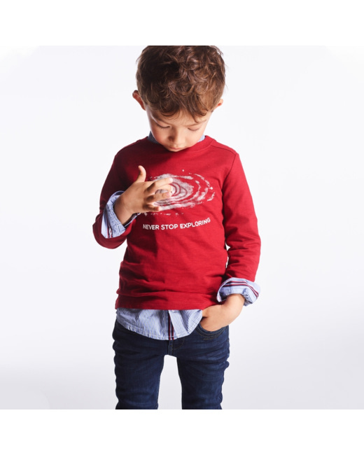 T-shirt à message rouge garçon