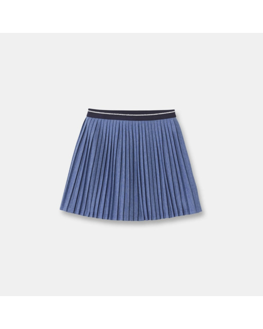 Jupe plissée en jersey bleue fille