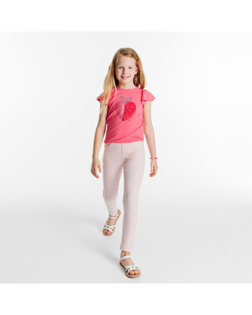 Treggings unis rose fille