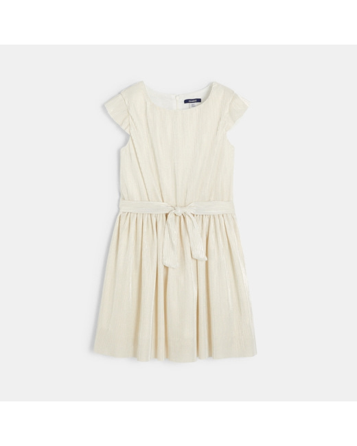 Robe plissée irisée blanche fille