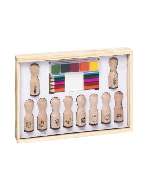 Coffret 10 tampons en bois