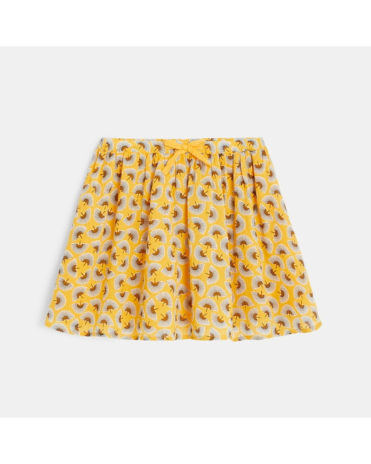 Jupe évasée imprimée jaune fille