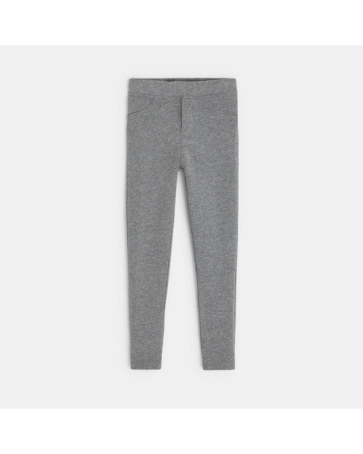Leggings en jersey uni gris fille