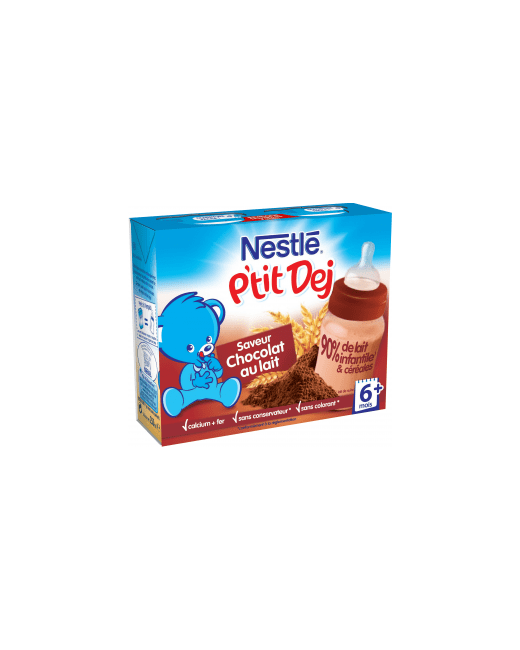 Nestlé P'tit Dej - Brique lait & céréales chocolat au lait