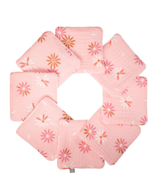 Lingettes bébé lavables 8 pièces, Rosella