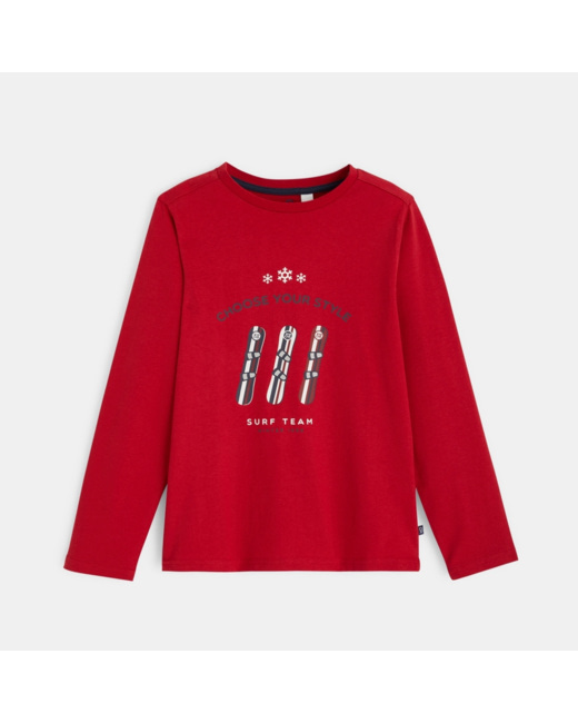 T-shirt manches longues rouge garçon