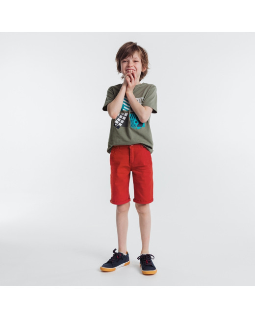 Bermuda slim en toile unie orange garçon