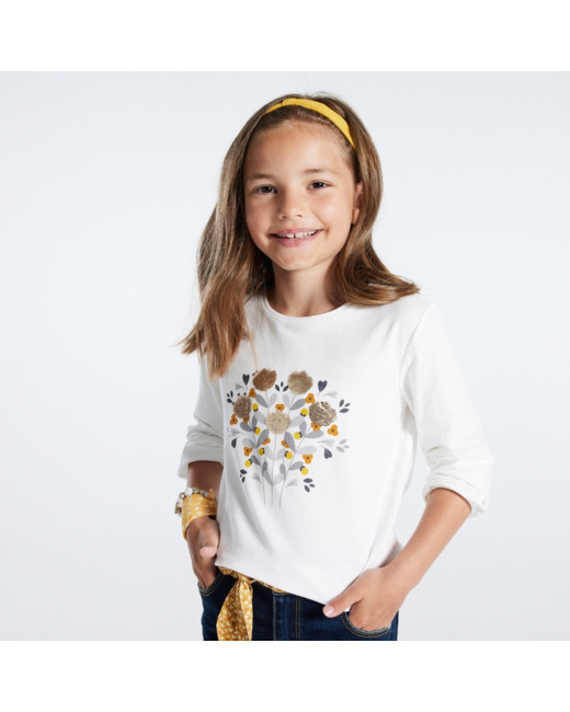 T-shirt à sequins magiques jaune fille
