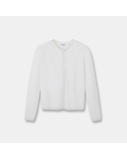Gilet boutonné blanc fille