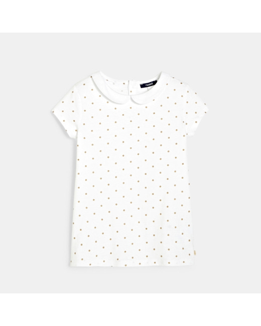 T-shirt col Claudine blanc fille
