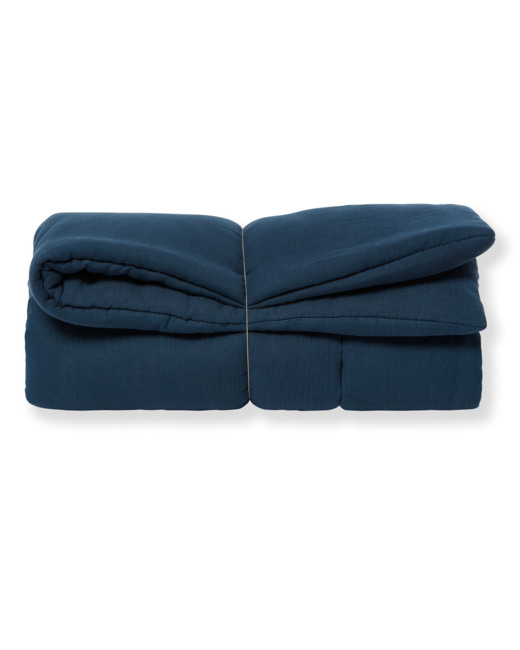 Tapis d'éveil bébé en gaze de coton bio bleu profond