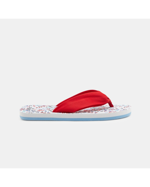 Tongs imprimées bride tissu fille