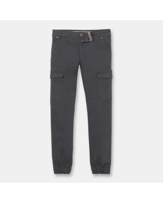 Pantalon cargo en toile gris garçon