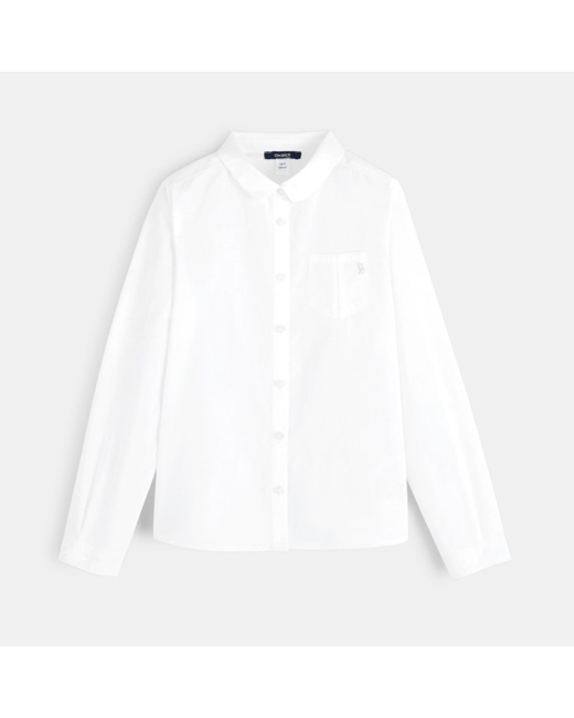 Chemise en popeline blanche fille