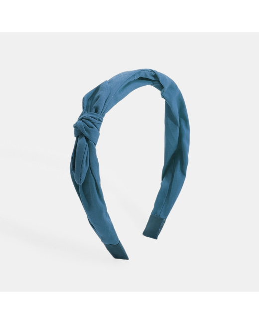 Serre-tête effet noué bleu fille