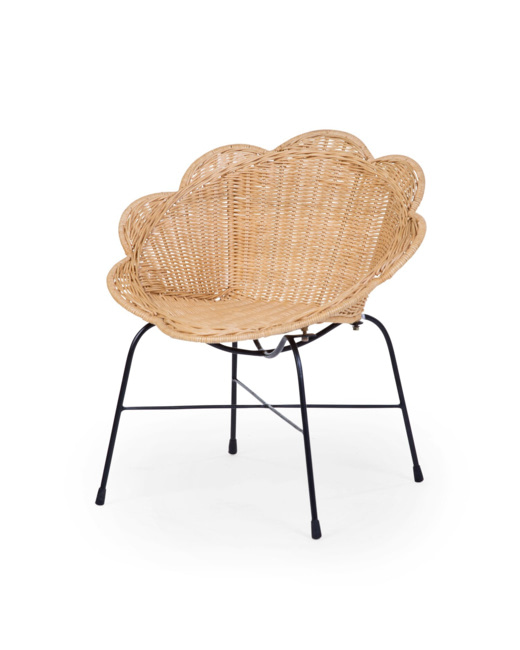 Chaise fleur en rotin