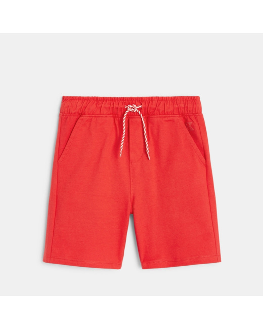 Bermuda en coton rouge garçon