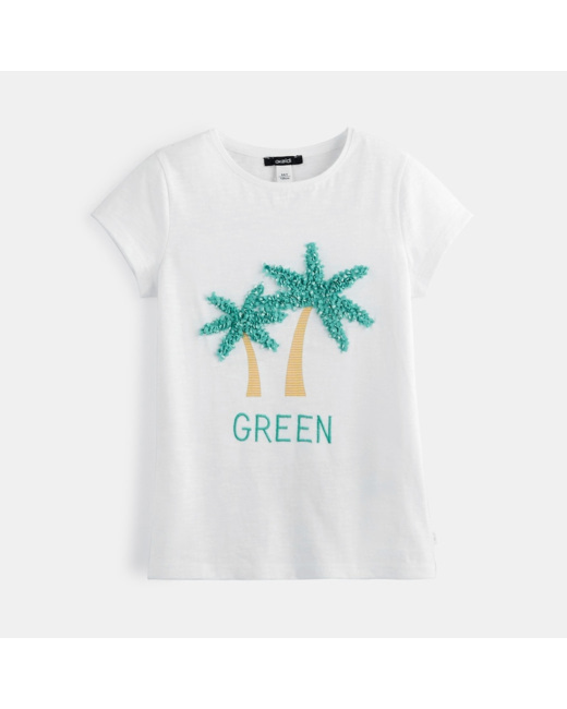 T-shirt motif 3D vert fille