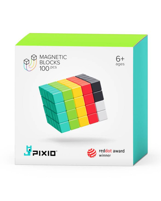 100 cubes magnétiques colorés