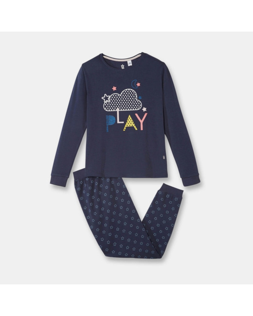 Pyjama avec motif phosphorescent bleu fille