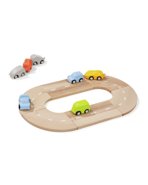 Circuit réversible train/route micro avec véhicules