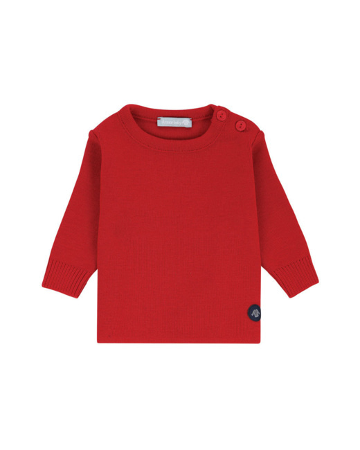Pull marin "Briac" Baby - laine Mérinos - Braise