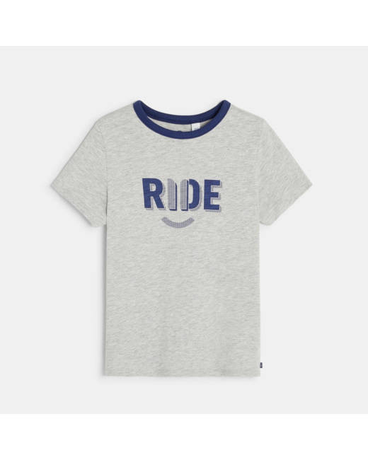 T-shirt à message gris garçon