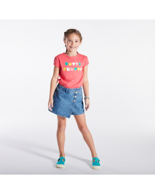 Mini jupe-short en jean bleue fille
