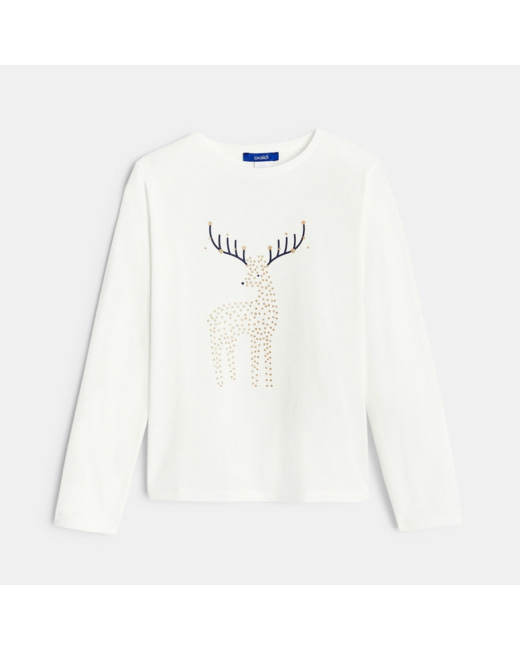 T-shirt manches longues à motif pailleté