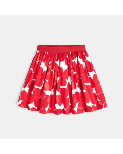 Jupe patineuse imprimée rouge fille