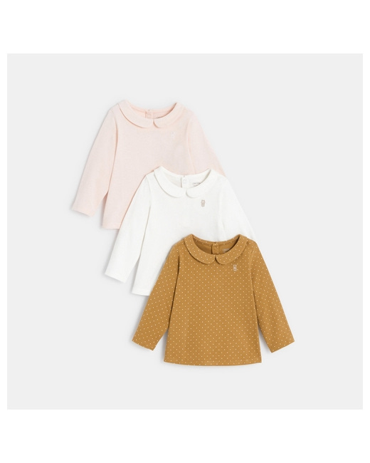 T-shirt uni col claudine (lot de 3)