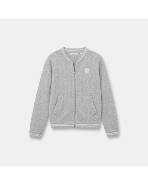 Gilet zippé gris fille