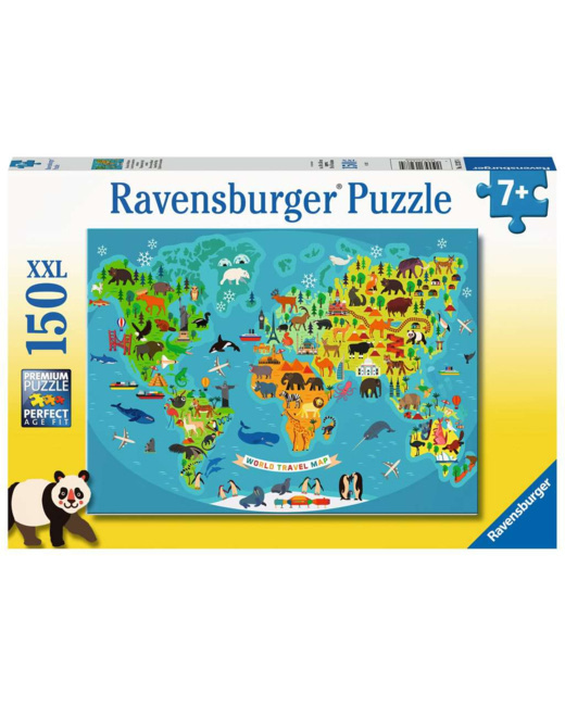Puzzle La carte du monde des animaux - de 7 ans