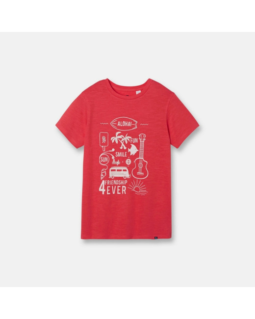 T-shirt à message rouge garçon