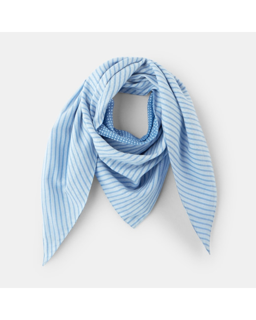 Chèche triangle imprimé bleu fille