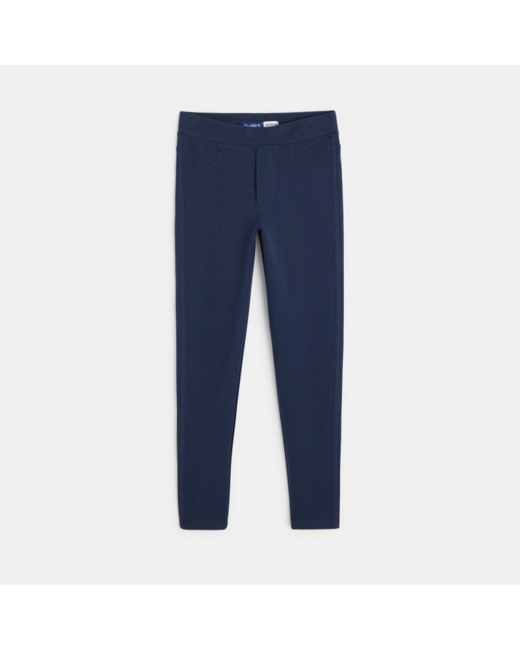 Jegging uni en jersey milano bleu fille
