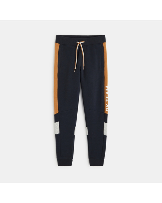 Pantalon de jogging colorblock marron garçon