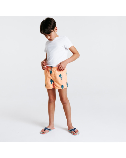 Short de bain imprimé "Cactus" orange garçon