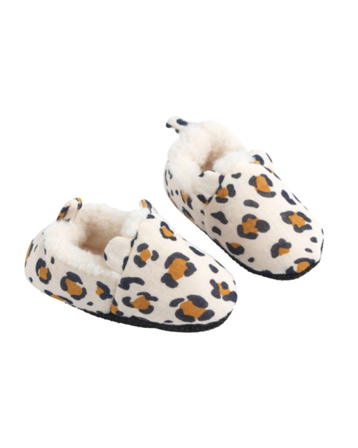 Chaussons bébé fourrés Léopard