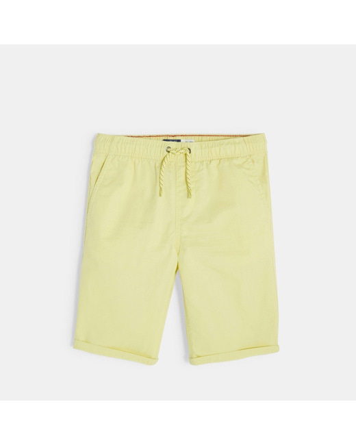 Bermuda slim en toile unie jaune garçon