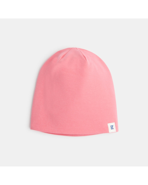 Bonnet en maille rose fille