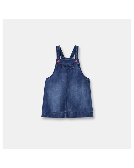 Robe salopette en jean à pois