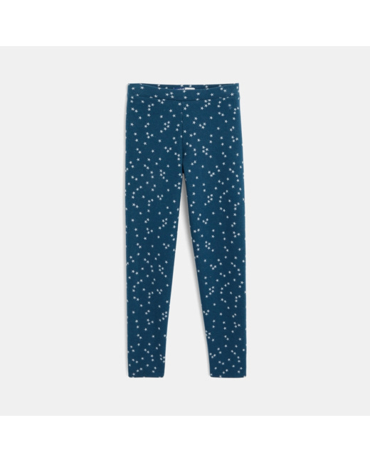 Legging chaud imprimé étoiles bleu fille