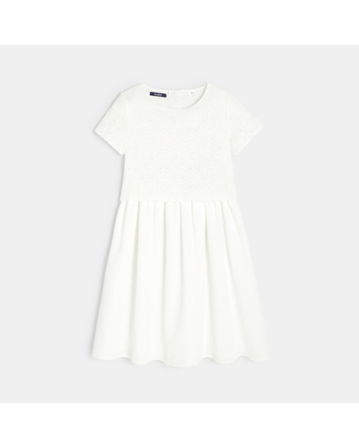 Robe blanche à effet superposé fille