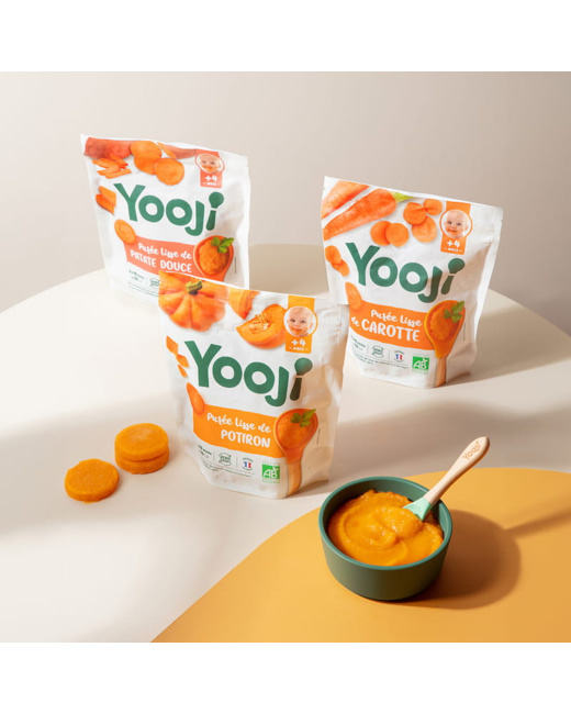 Purées lisses de légumes oranges